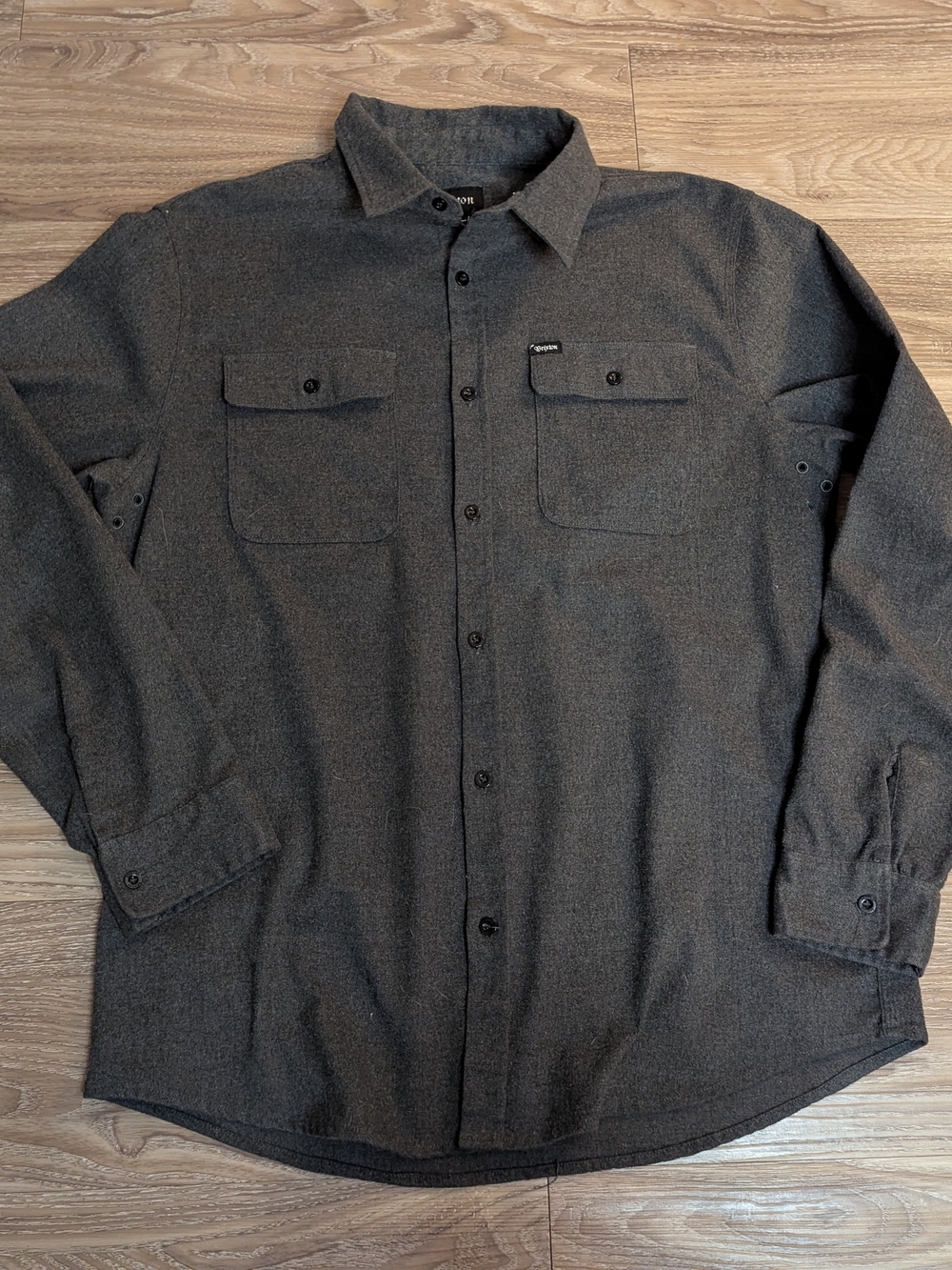 Brixton Dark Gray Chamois Button-Up Shirt Jacket XL
